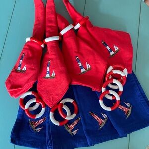 Nautical Napkin set with Napkin Rings